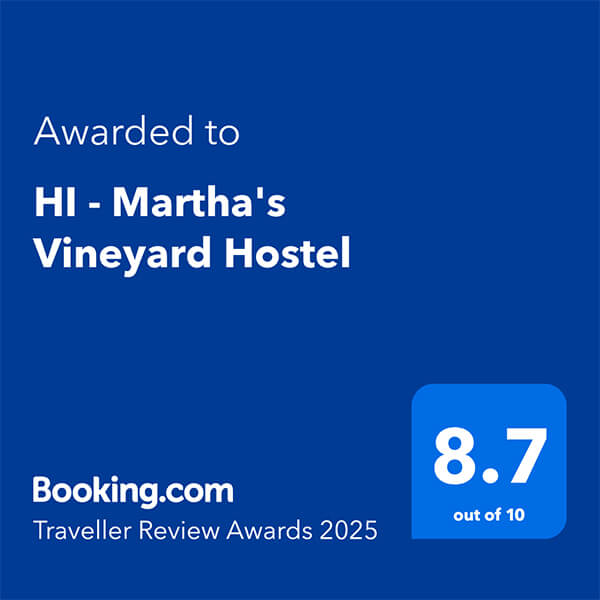 HI Martha's Vineyard is the recipient of a booking.com 2025 traveller's award