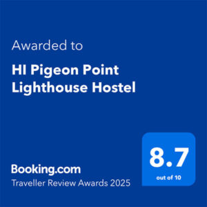 HI Pigeon Point Lighthouse hostel is the recipient of a booking.com 2025 traveller's award