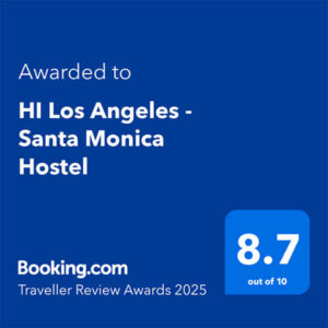 HI Los Angeles Santa Monica hostel is the recipient of a booking.com traveller's award for 2025