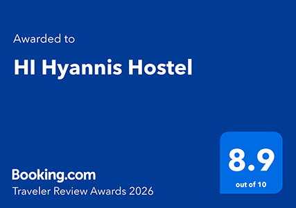 HI Hyannis hostel received an 8.9 guest review award from booking.com guests in 2026