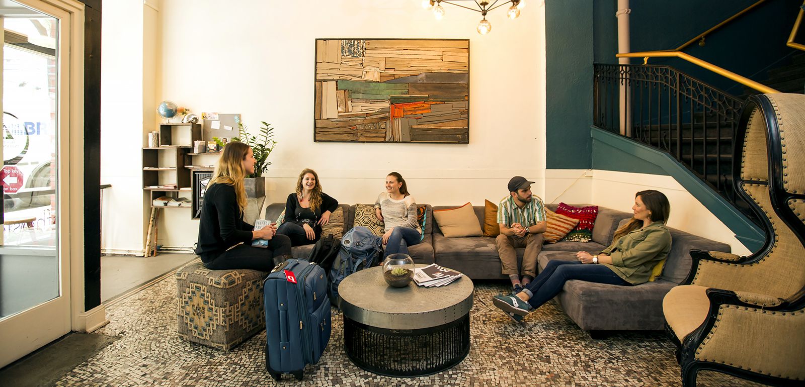 lobby of HI San Francisco Downtown hostel