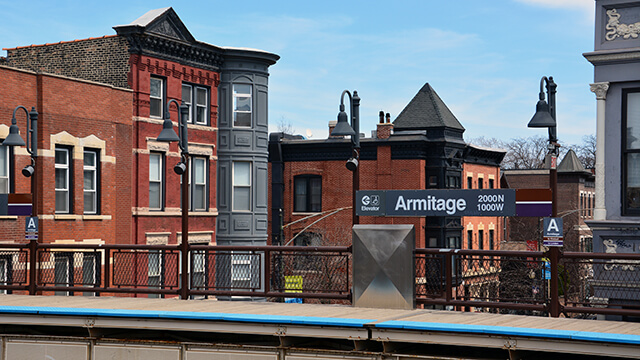 the armitage stop on the L train in Chicago