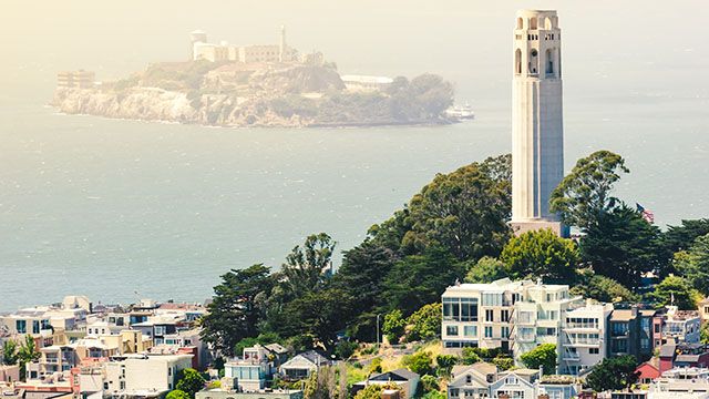 view of coit tower in san francisco