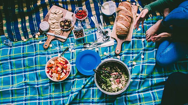 a group having a picnic