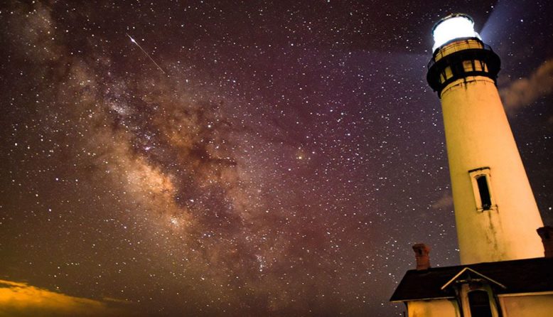 stars above Pigeon Point lighthouse