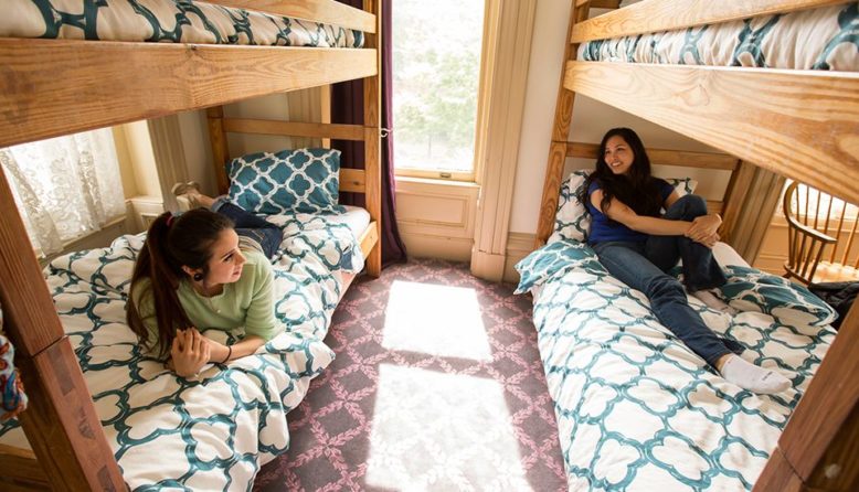 hostellers in a dorm room at HI Sacramento hostel