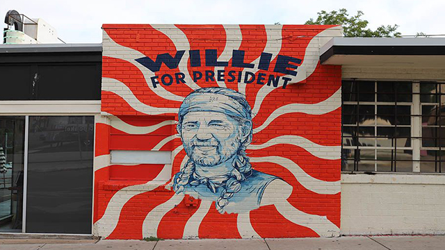 Willie Nelson mural in Austin