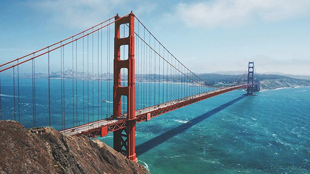 A view of the Golden Gate Bridge Marin