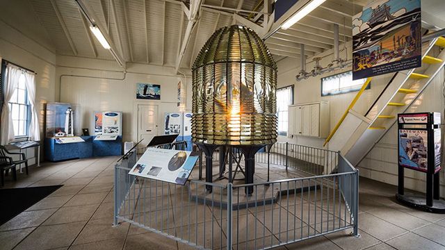 the fresnel lens at Pigeon Point lighthouse