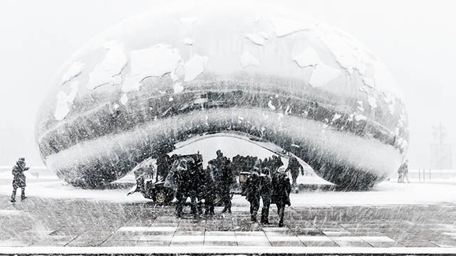 Chicago bean in winter