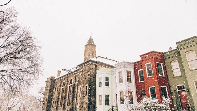 Buildings in DC during winter 