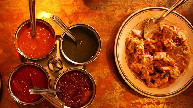 a table of Indian food