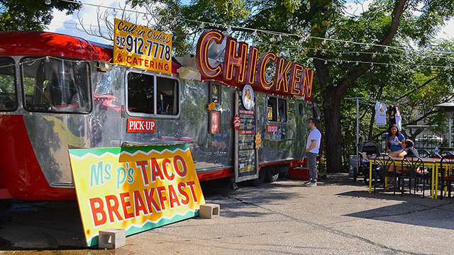 a food truck park in Austin