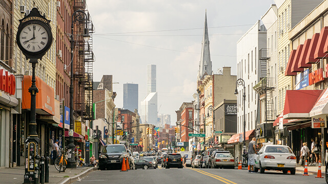 a street view in greenpoint brooklyn