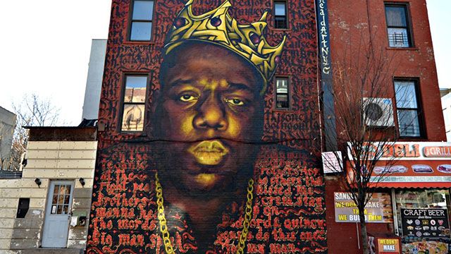 Notorious BIG mural in brooklyn