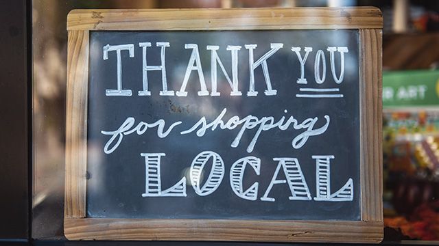 thank you for shopping local sign