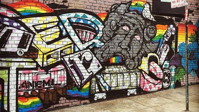 a rainbow mural in san francisco's tenderloin neighborhood