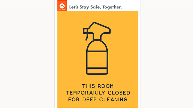hostel deep cleaning sign