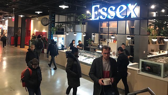 the interior of Essex Market in NYC