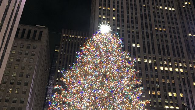 Christmas tree at Rockefeller Center in NYC