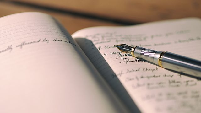 a hand-written journal