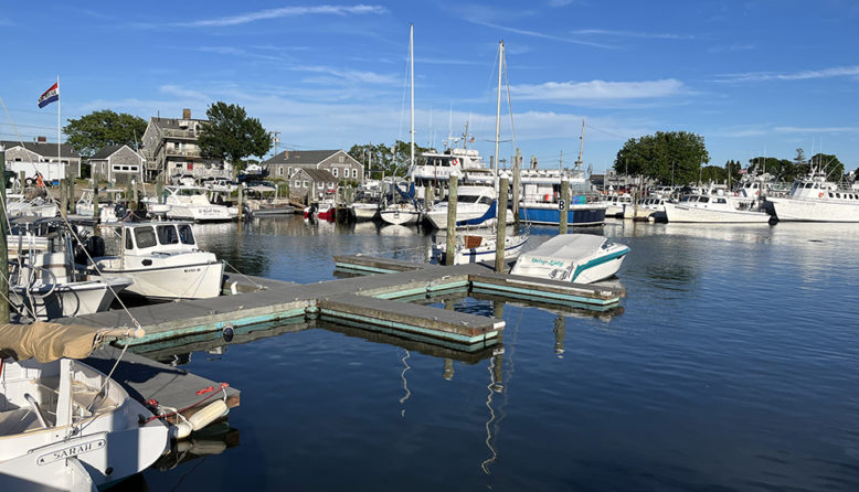 boats on the water at Hyannis harbor