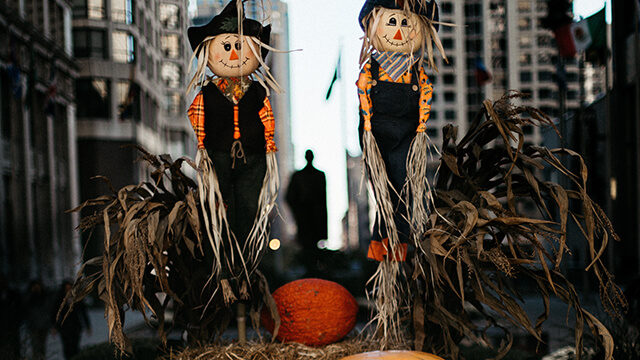 halloween decorations in downtown Chicago
