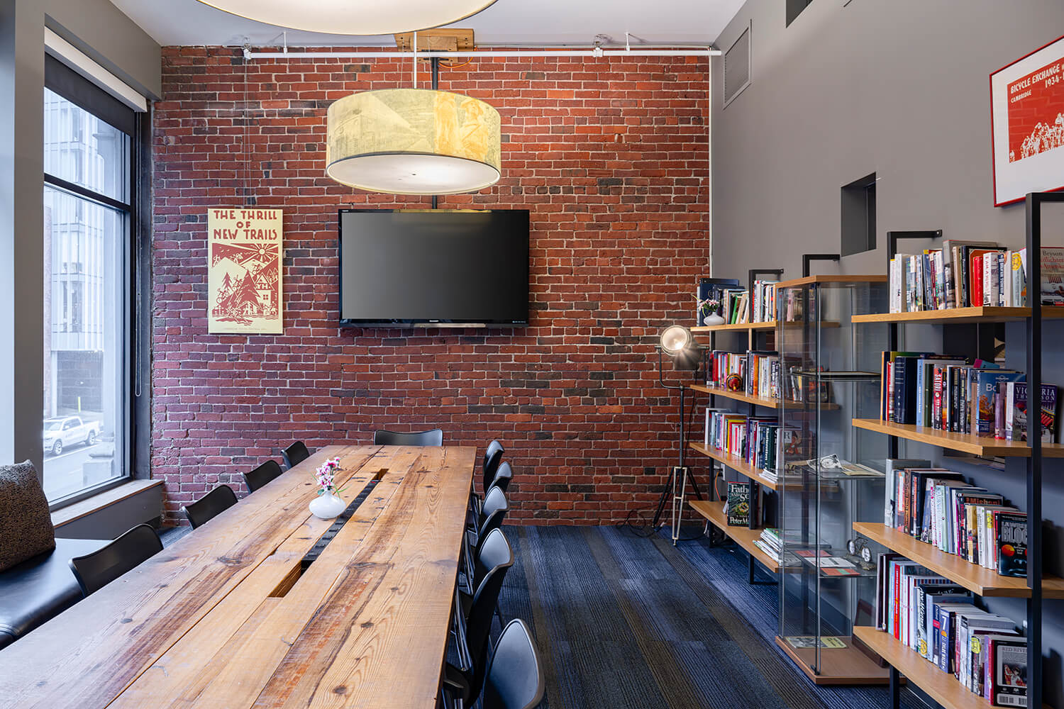 The HI Boston library is available to rent for small meetings