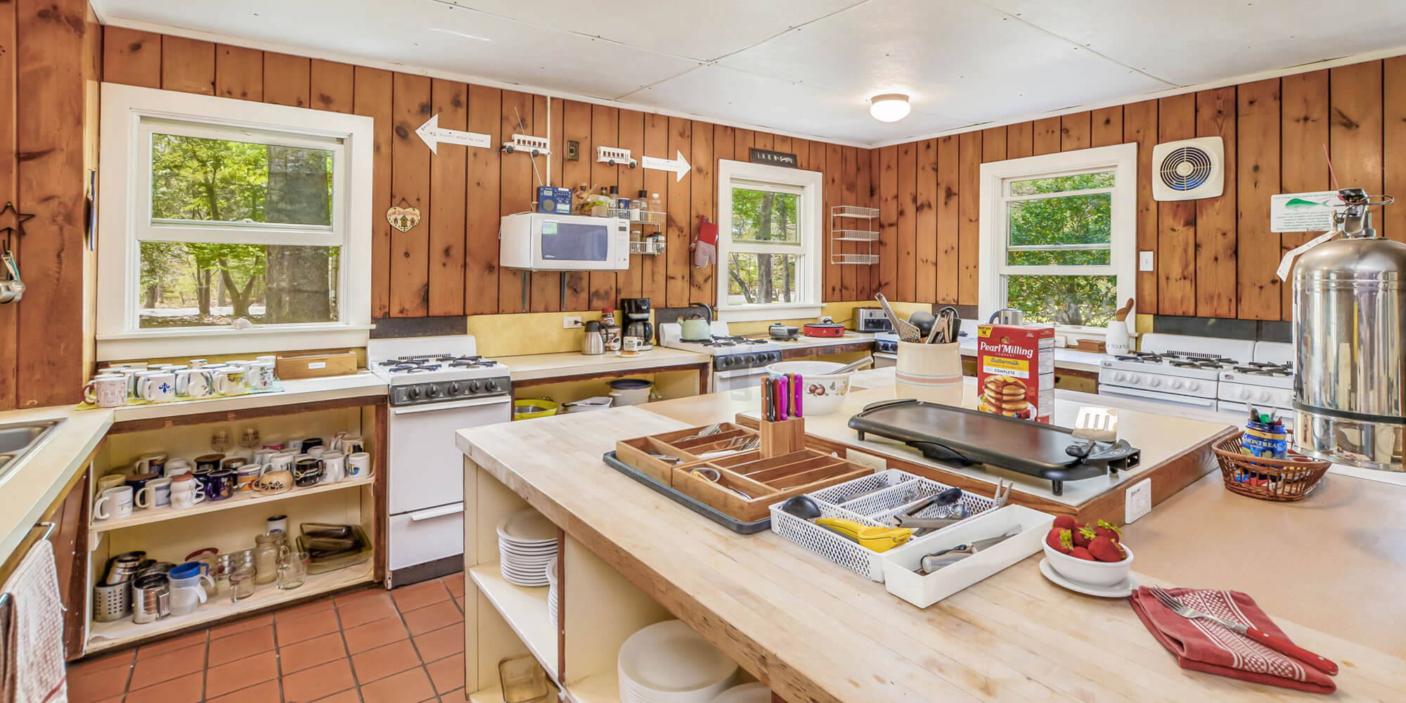 The fully equipped guest kitchen at HI Martha's Vineyard