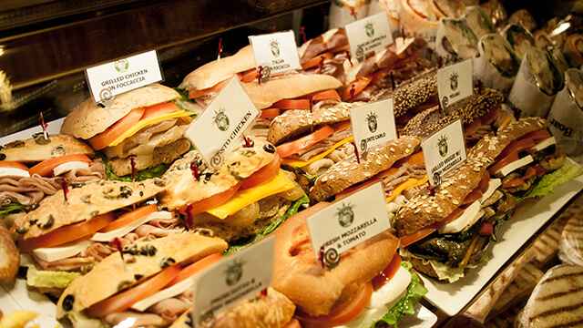 The on-site Big Apple Cafe at HI New York City hostel sells affordable sandwiches, pastries, and coffee, adding convenience for travelers and digital nomads. 