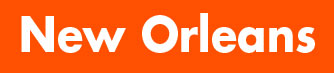 The words "New Orleans" in white text on an orange background